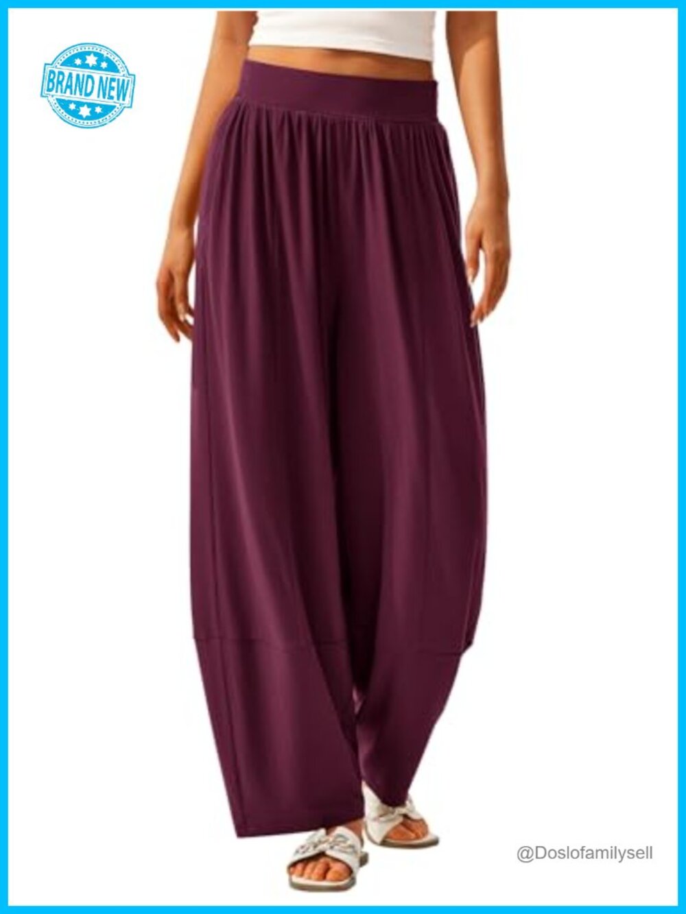 Women's Wide Leg Palazzo Lounge Pants High Waisted Smocked Sweatpants